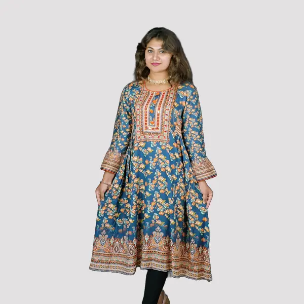 Embracing the charm of purplish pink with this trendy ethnic dress