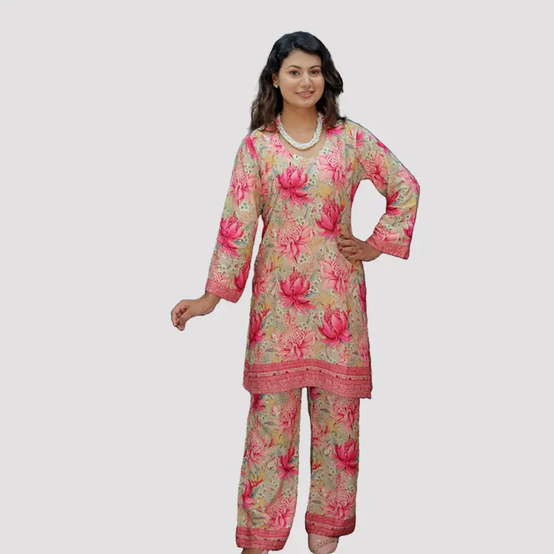 Digital Printed AcCotton Trendy  Co-Ords Set 6590