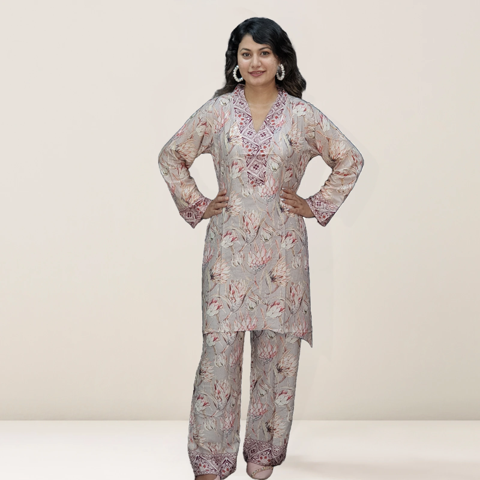 Digital Printed AcCotton Trendy  Co-Ords Set 6605