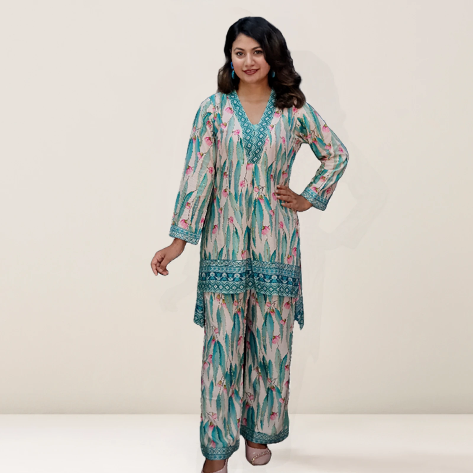 Digital Printed AcCotton Trendy  Co-Ords Set 6589