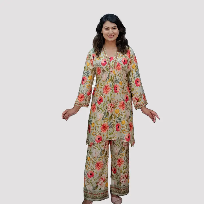 Digital Printed AcCotton Trendy  Co-Ords Set 6591