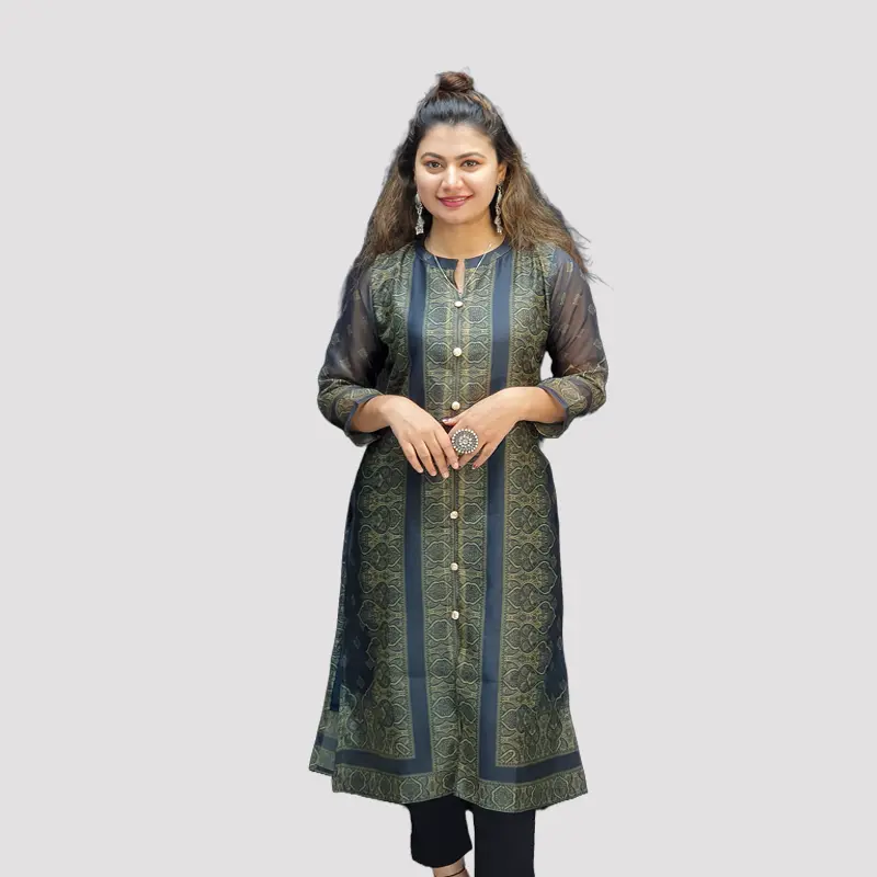 Digital Printed Dhupian Chundi Trendy kurtis  6512